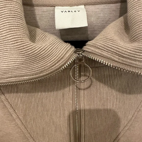 Varley Vine Pullover Tan Zip Up Sweater with Mock Neck - Picture 3 of 7